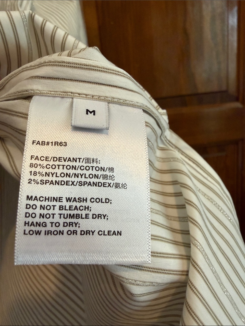 Lafayette 148 New York “Helen” White Button-Down Shirt with Gray Pinstripes - Picture 4 of 6